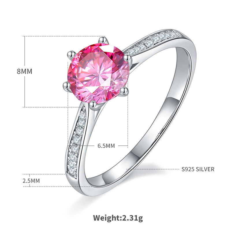 Luxurious Shiny Round Sterling Silver Gra Plating Inlay Moissanite Rhodium Plated Silver Plated Rings