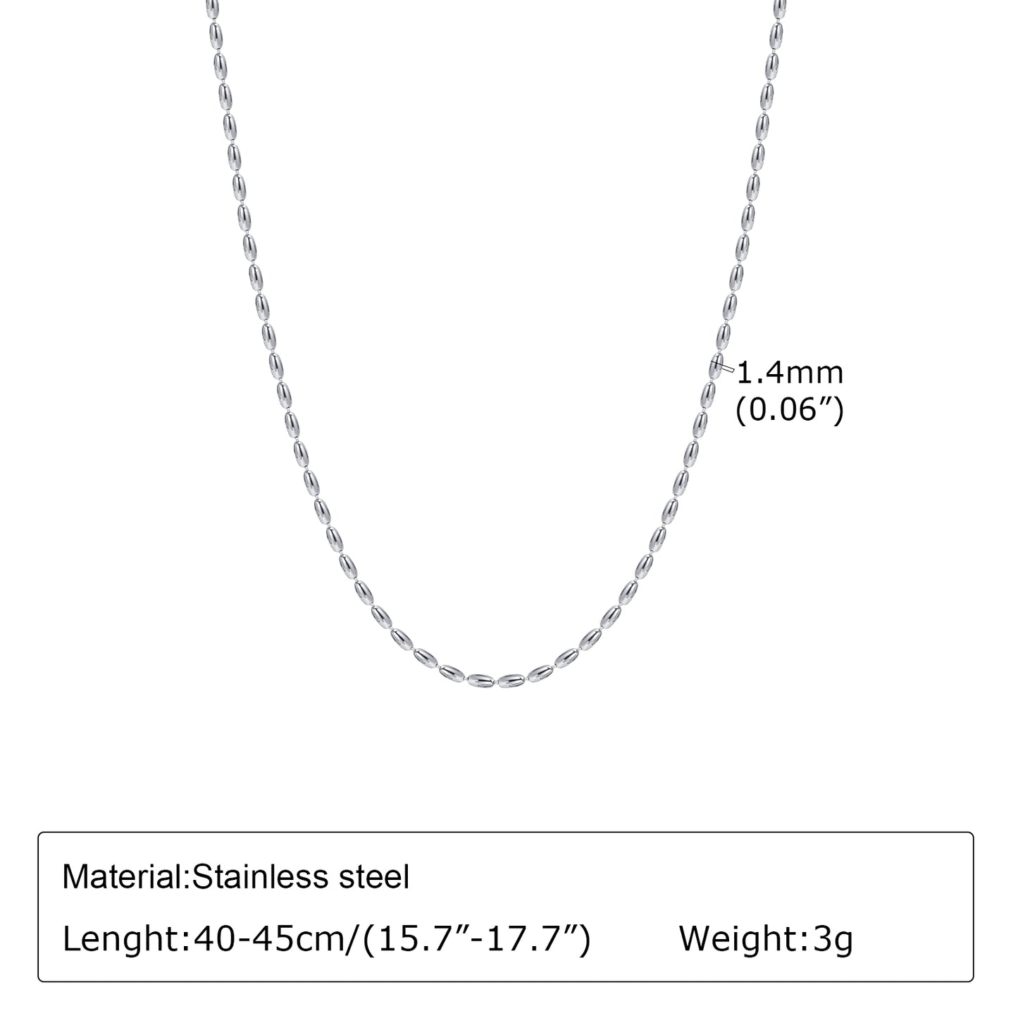 Ig Style Simple Style Solid Color Stainless Steel Plating Necklace