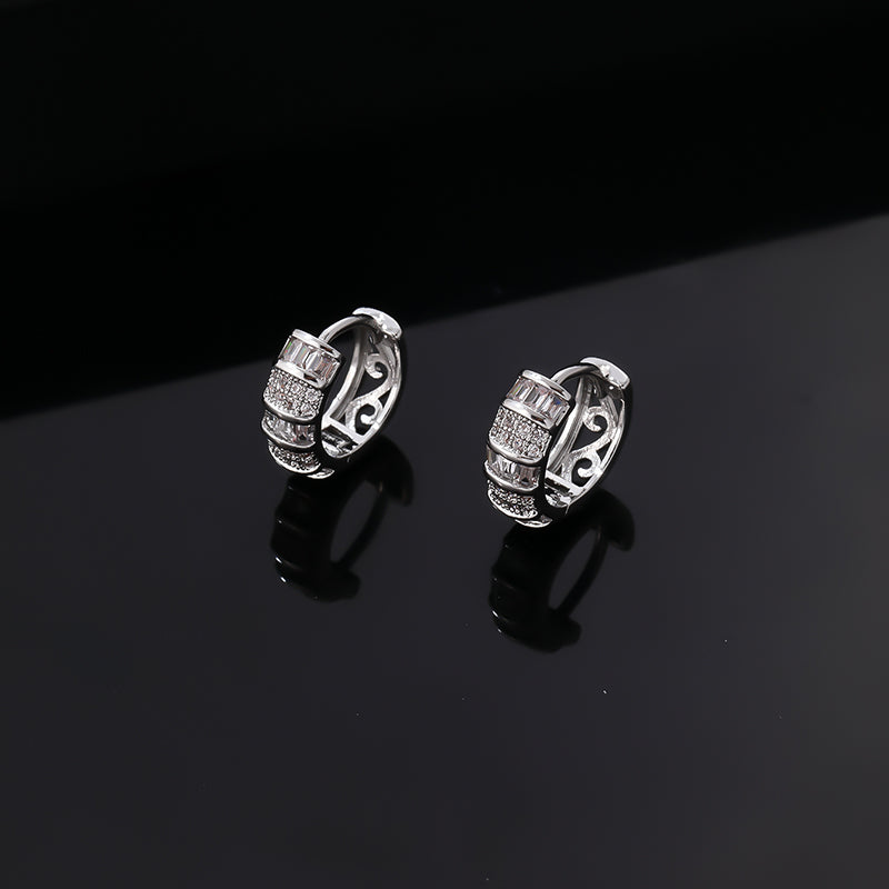 1 Pair Simple Style Circle Plating Inlay Copper Zircon Gold Plated Silver Plated Ear Studs