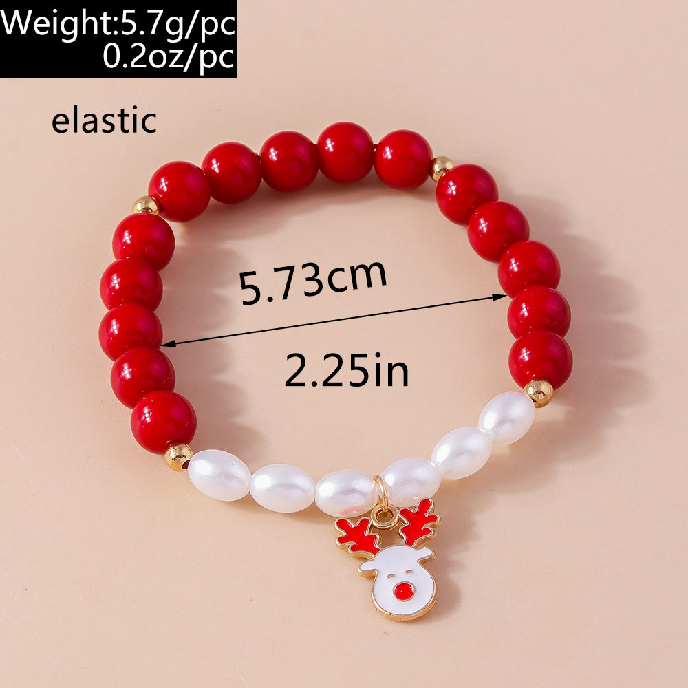 Cute Simple Style Santa Claus Artificial Pearl Wholesale Bracelets