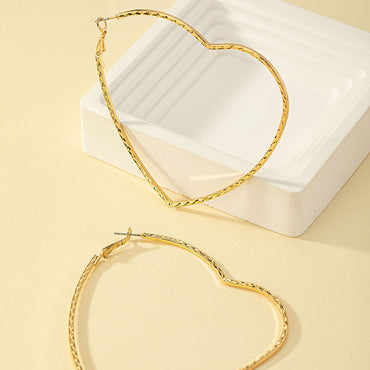 1 Pair Ig Style Simple Style Heart Shape Hollow Out Alloy 14k Gold Plated Earrings