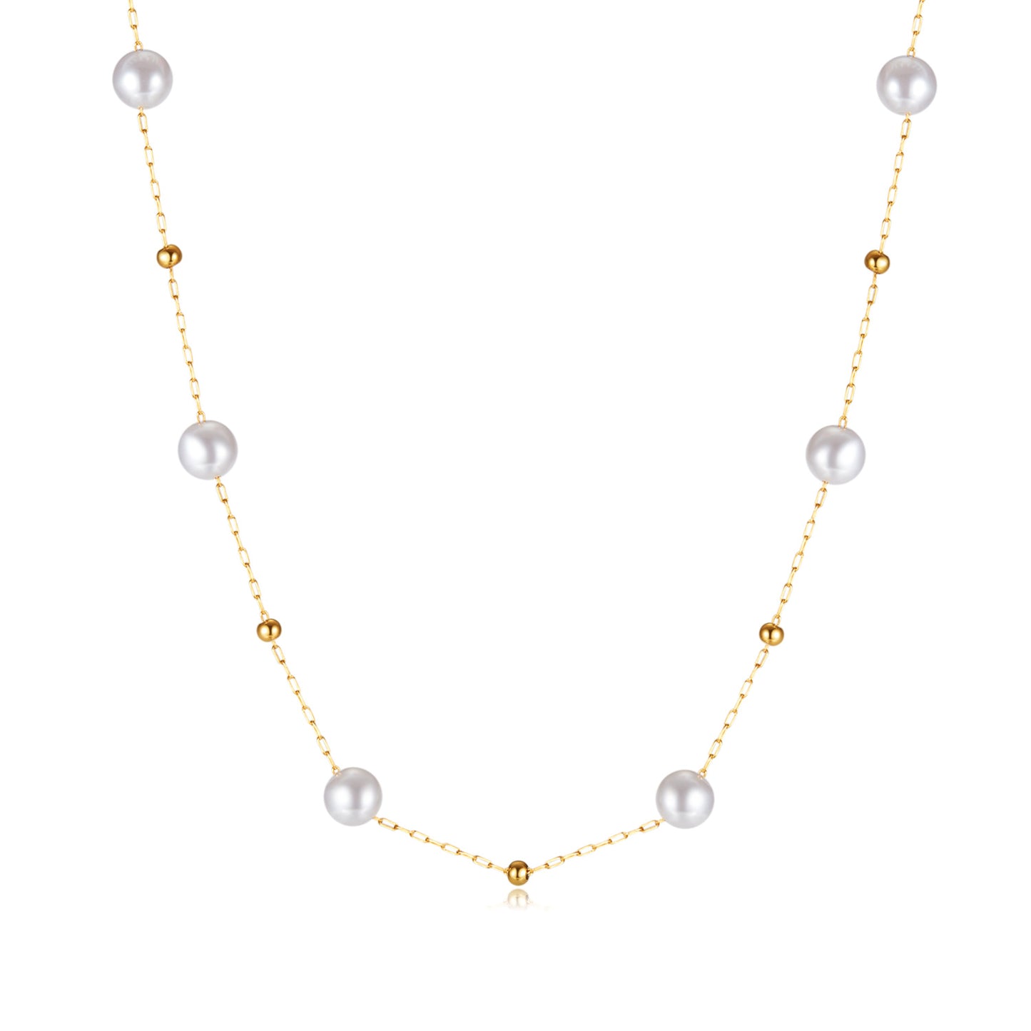 Simple Style Pearl Stainless Steel Necklace