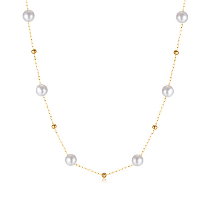 Simple Style Pearl Stainless Steel Necklace