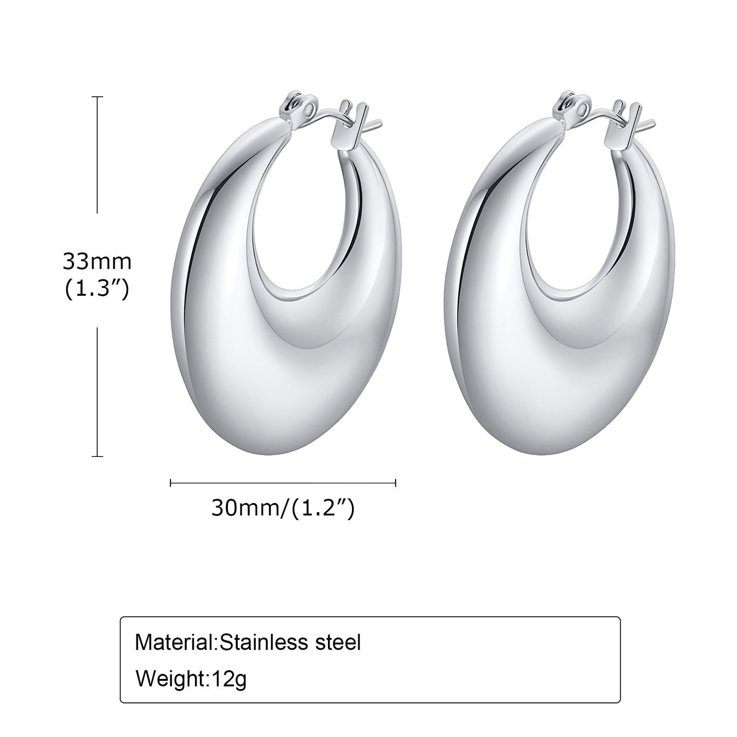 Simple Style Geometric Stainless Steel Plating Earrings 1 Pair