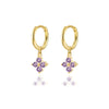 1 Pair Elegant Vintage Style Shiny Four Leaf Clover Plating Inlay Copper Zircon Gold Plated Drop Earrings