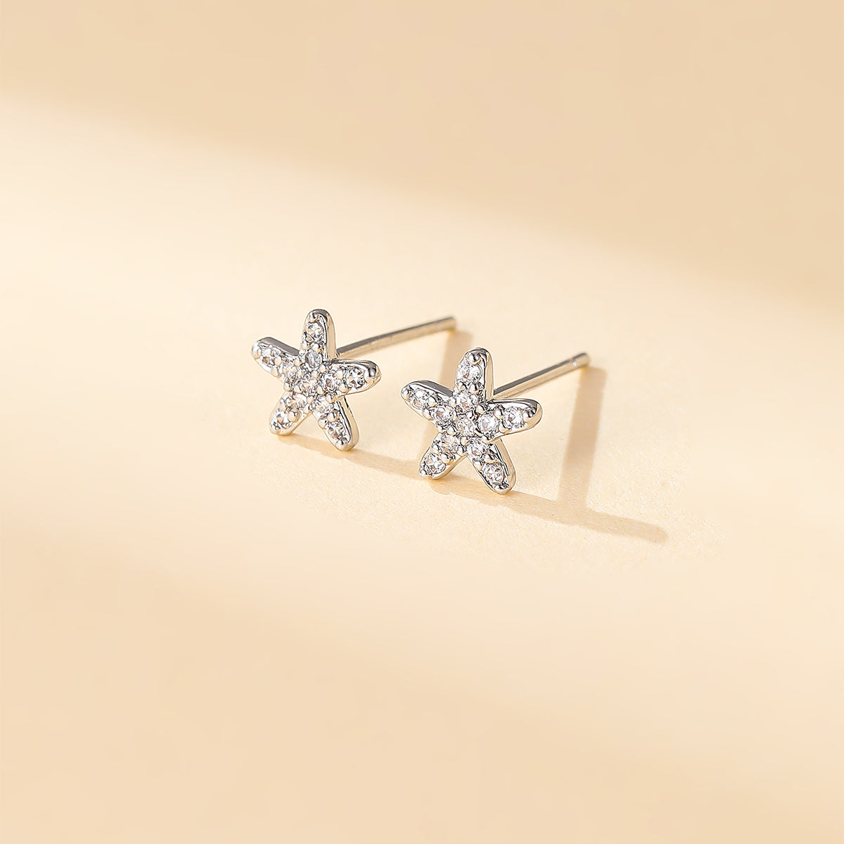 1 Pair Casual Simple Style Shiny Starfish Plating Inlay Copper Artificial Pearls Zircon 18k Gold Plated Ear Studs