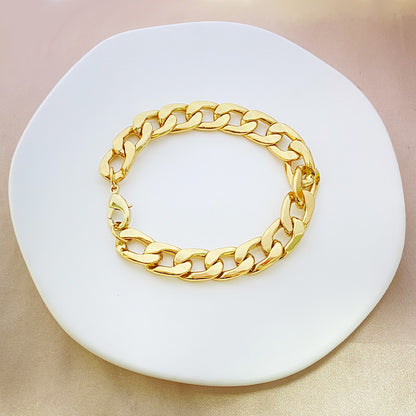 Wholesale Casual Elegant Simple Style Solid Color Stainless Steel Plating White Gold Plated Gold Plated Bracelets