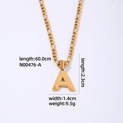 Hip-hop Simple Style Roman Style Letter Titanium Steel Polishing Plating Gold Plated Pendant Necklace