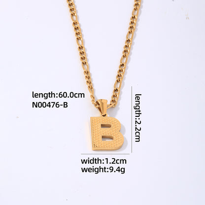 Hip-hop Simple Style Roman Style Letter Titanium Steel Polishing Plating Gold Plated Pendant Necklace