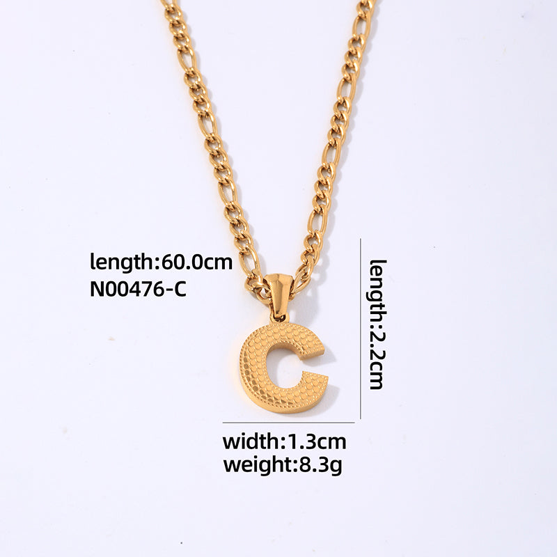 Hip-hop Simple Style Roman Style Letter Titanium Steel Polishing Plating Gold Plated Pendant Necklace