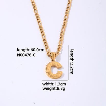 Hip-hop Simple Style Roman Style Letter Titanium Steel Polishing Plating Gold Plated Pendant Necklace