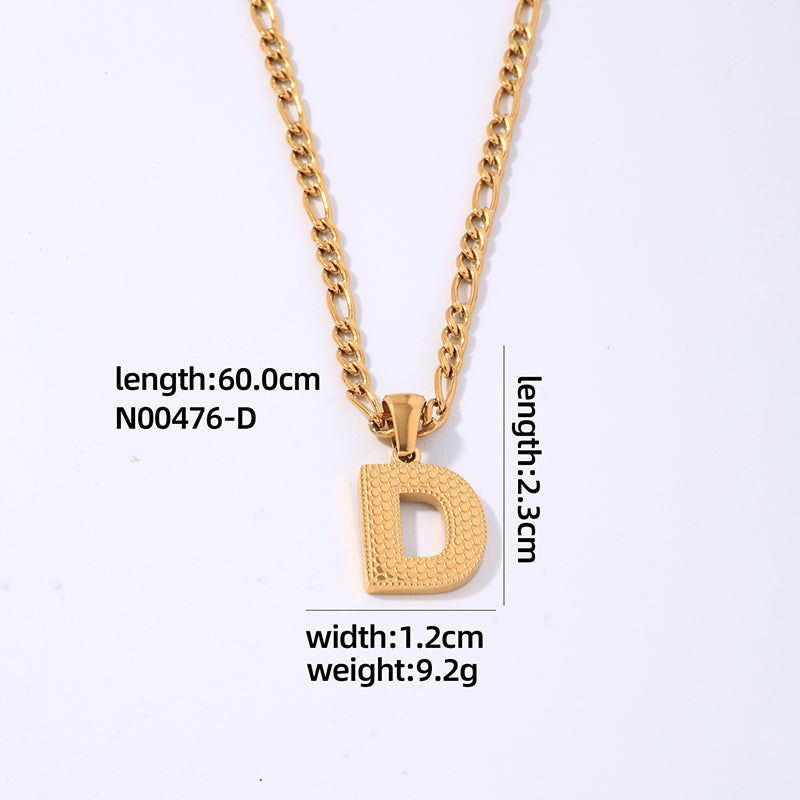 Hip-hop Simple Style Roman Style Letter Titanium Steel Polishing Plating Gold Plated Pendant Necklace