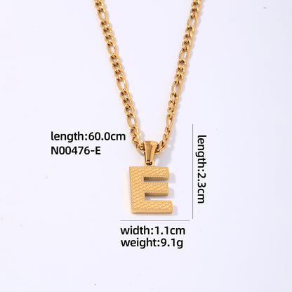 Hip-hop Simple Style Roman Style Letter Titanium Steel Polishing Plating Gold Plated Pendant Necklace