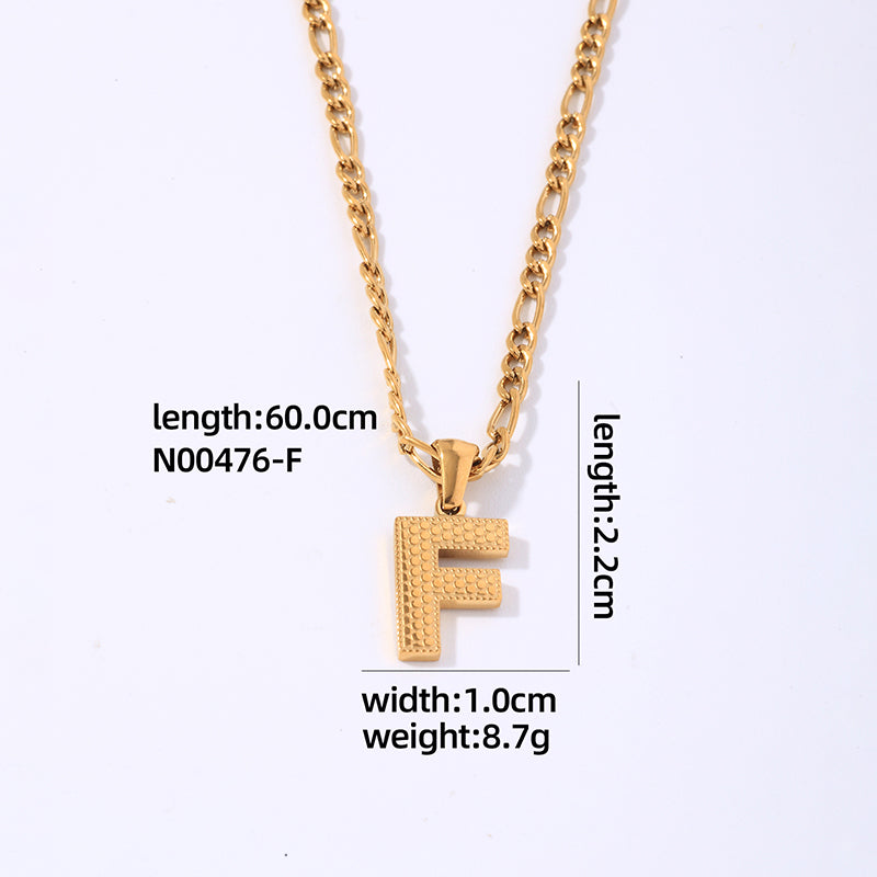 Hip-hop Simple Style Roman Style Letter Titanium Steel Polishing Plating Gold Plated Pendant Necklace