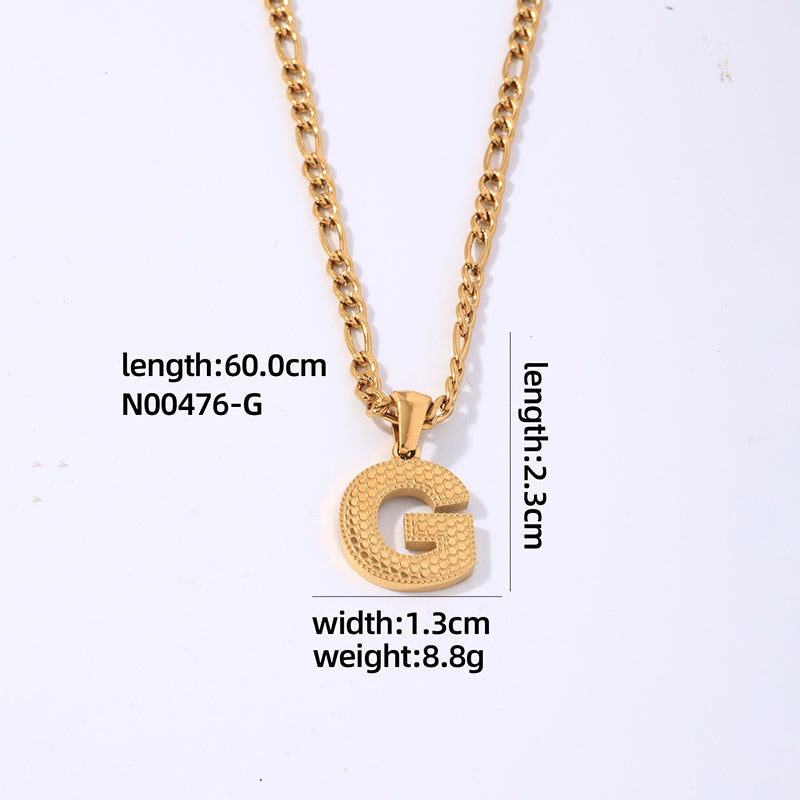 Hip-hop Simple Style Roman Style Letter Titanium Steel Polishing Plating Gold Plated Pendant Necklace