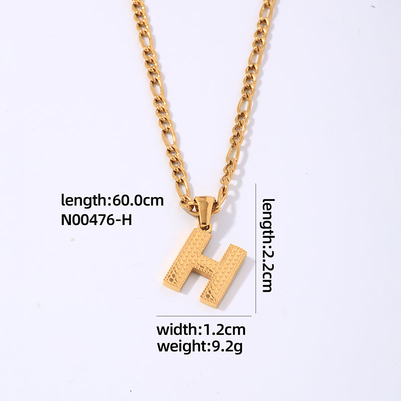 Hip-hop Simple Style Roman Style Letter Titanium Steel Polishing Plating Gold Plated Pendant Necklace