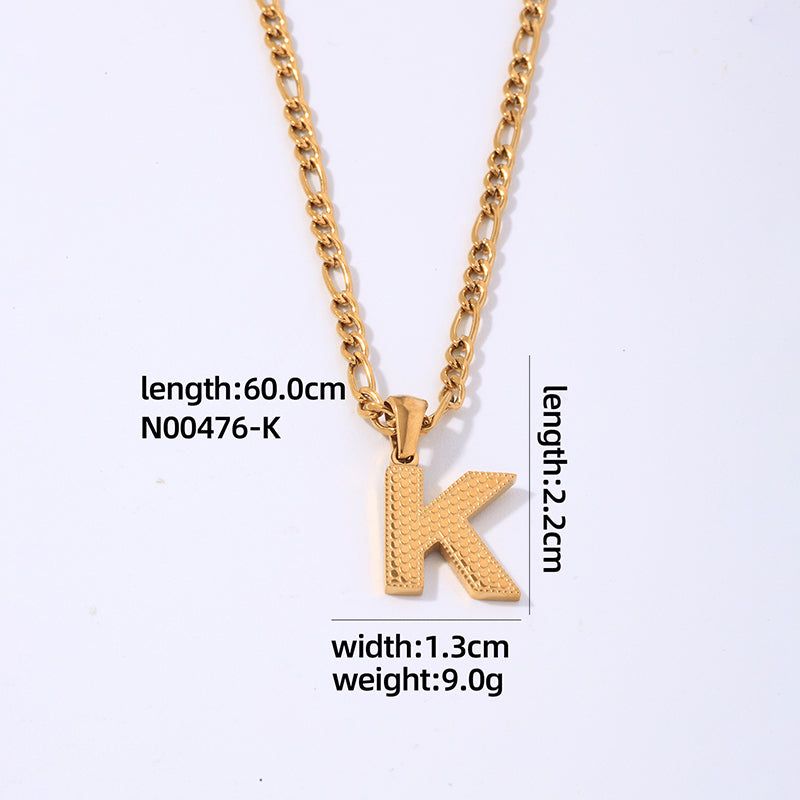 Hip-hop Simple Style Roman Style Letter Titanium Steel Polishing Plating Gold Plated Pendant Necklace