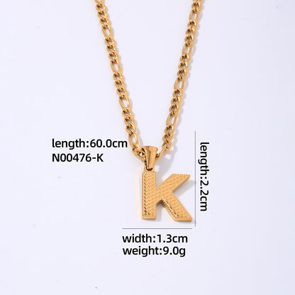 Hip-hop Simple Style Roman Style Letter Titanium Steel Polishing Plating Gold Plated Pendant Necklace