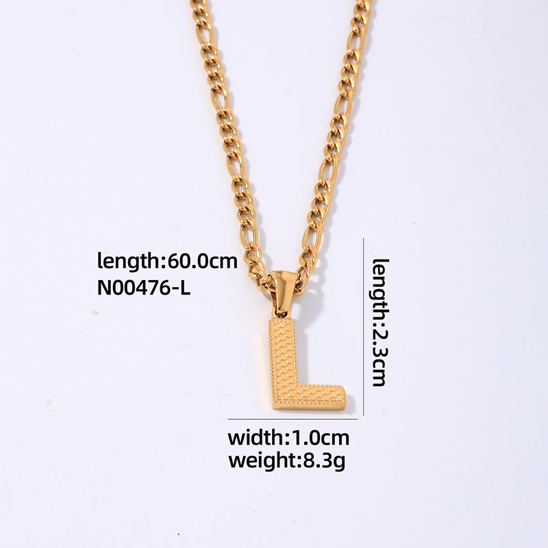 Hip-hop Simple Style Roman Style Letter Titanium Steel Polishing Plating Gold Plated Pendant Necklace