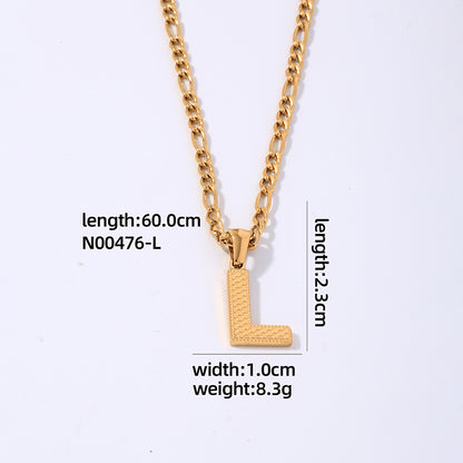 Hip-hop Simple Style Roman Style Letter Titanium Steel Polishing Plating Gold Plated Pendant Necklace