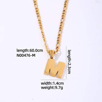 Hip-hop Simple Style Roman Style Letter Titanium Steel Polishing Plating Gold Plated Pendant Necklace