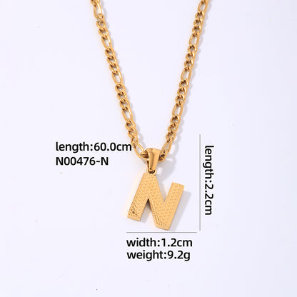 Hip-hop Simple Style Roman Style Letter Titanium Steel Polishing Plating Gold Plated Pendant Necklace