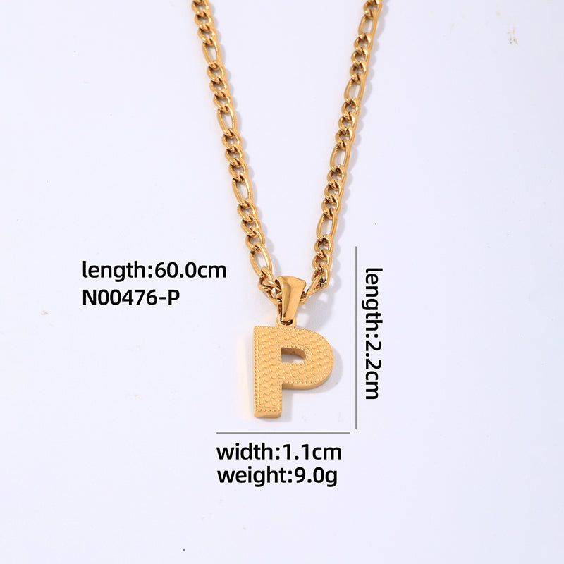 Hip-hop Simple Style Roman Style Letter Titanium Steel Polishing Plating Gold Plated Pendant Necklace