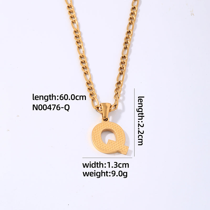 Hip-hop Simple Style Roman Style Letter Titanium Steel Polishing Plating Gold Plated Pendant Necklace