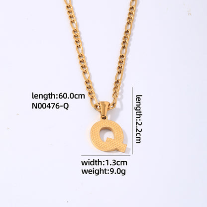 Hip-hop Simple Style Roman Style Letter Titanium Steel Polishing Plating Gold Plated Pendant Necklace