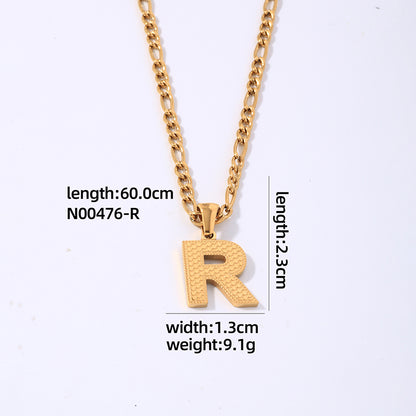 Hip-hop Simple Style Roman Style Letter Titanium Steel Polishing Plating Gold Plated Pendant Necklace