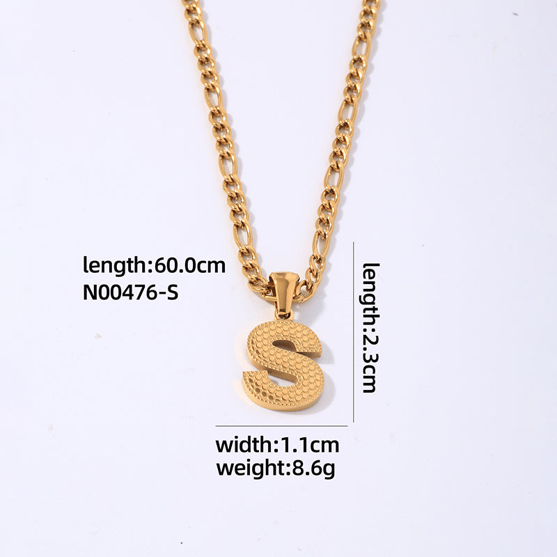 Hip-hop Simple Style Roman Style Letter Titanium Steel Polishing Plating Gold Plated Pendant Necklace