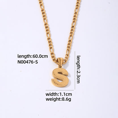 Hip-hop Simple Style Roman Style Letter Titanium Steel Polishing Plating Gold Plated Pendant Necklace