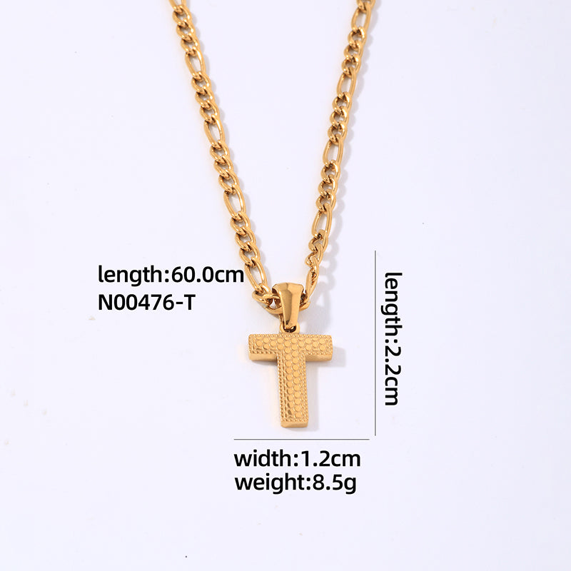 Hip-hop Simple Style Roman Style Letter Titanium Steel Polishing Plating Gold Plated Pendant Necklace