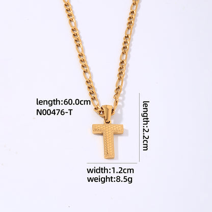 Hip-hop Simple Style Roman Style Letter Titanium Steel Polishing Plating Gold Plated Pendant Necklace