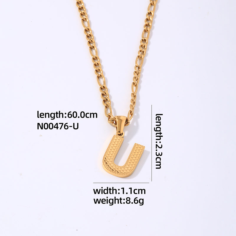 Hip-hop Simple Style Roman Style Letter Titanium Steel Polishing Plating Gold Plated Pendant Necklace