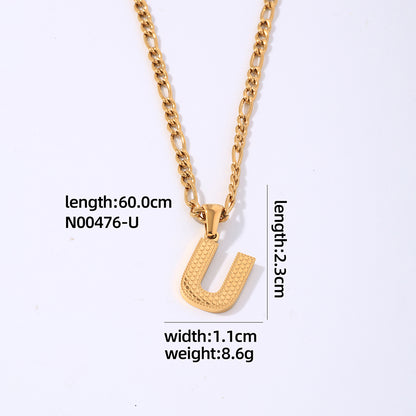 Hip-hop Simple Style Roman Style Letter Titanium Steel Polishing Plating Gold Plated Pendant Necklace