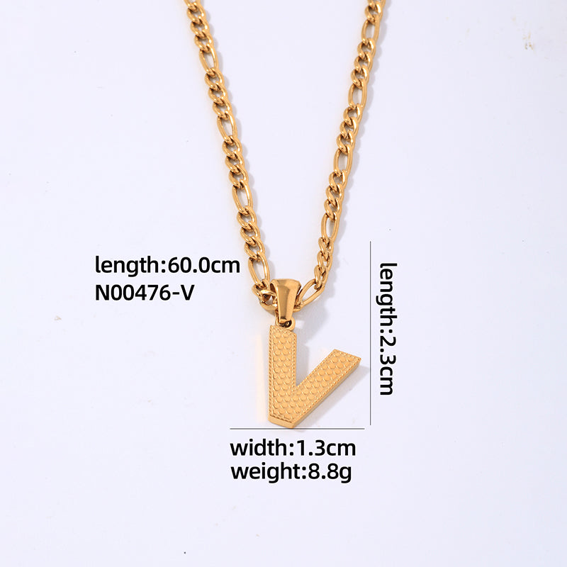 Hip-hop Simple Style Roman Style Letter Titanium Steel Polishing Plating Gold Plated Pendant Necklace