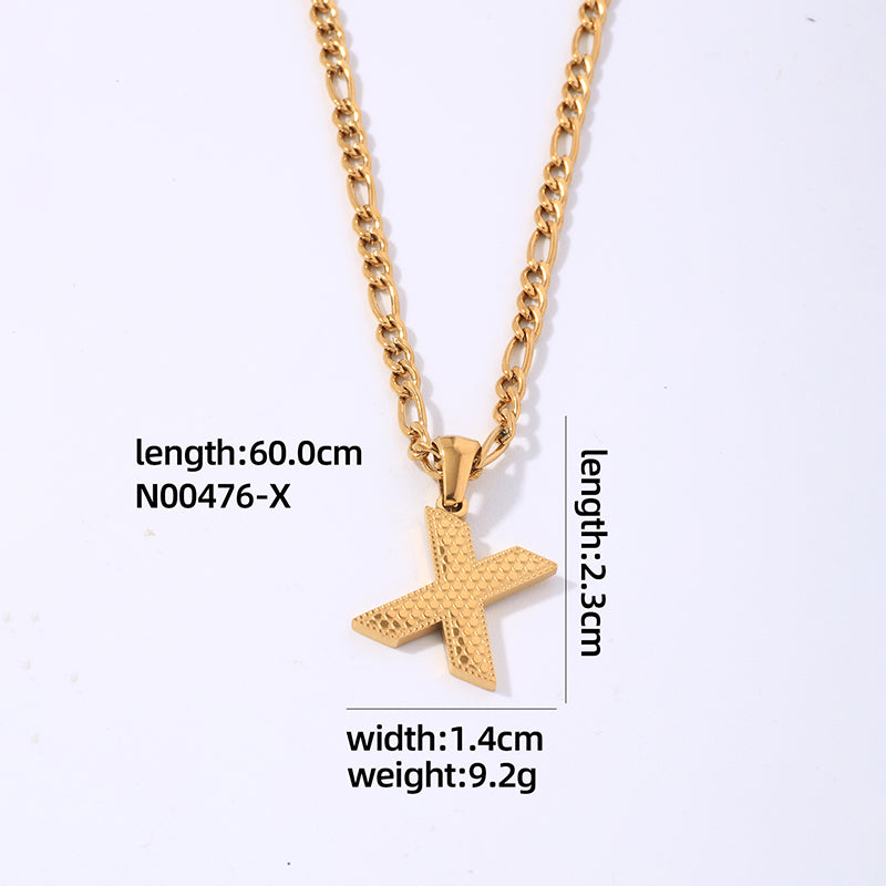 Hip-hop Simple Style Roman Style Letter Titanium Steel Polishing Plating Gold Plated Pendant Necklace