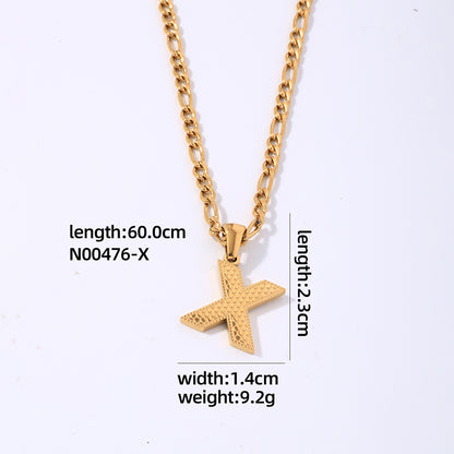 Hip-hop Simple Style Roman Style Letter Titanium Steel Polishing Plating Gold Plated Pendant Necklace