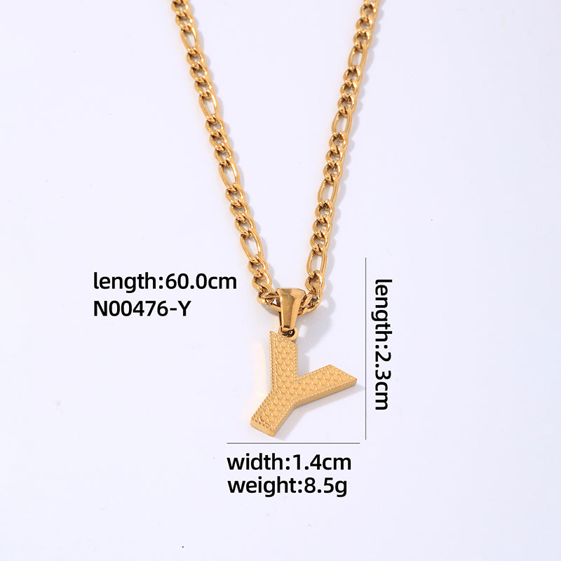 Hip-hop Simple Style Roman Style Letter Titanium Steel Polishing Plating Gold Plated Pendant Necklace