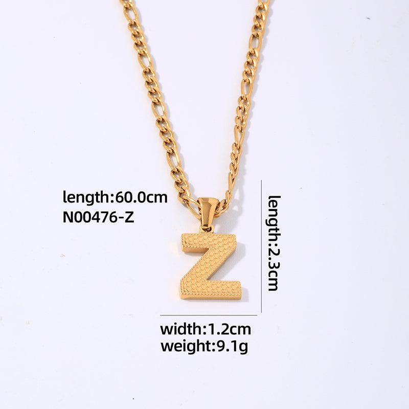 Hip-hop Simple Style Roman Style Letter Titanium Steel Polishing Plating Gold Plated Pendant Necklace