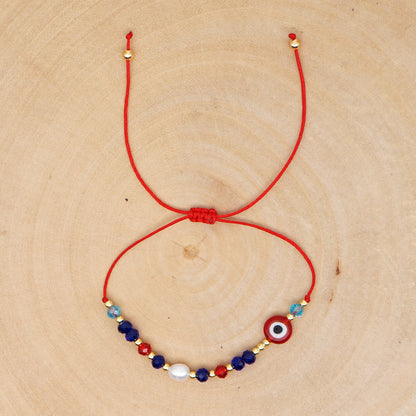 Bohemian Devil's Eye Glass Rope Knitting Women's Bracelets