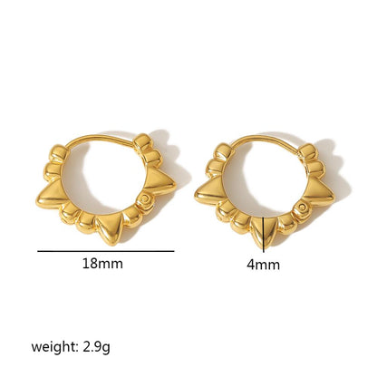 1 Pair Simple Style Circle Polishing Plating Stainless Steel 18k Gold Plated Earrings