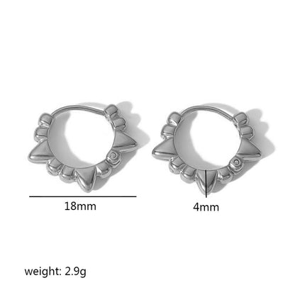 1 Pair Simple Style Circle Polishing Plating Stainless Steel 18k Gold Plated Earrings