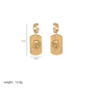 1 Pair Vintage Style Simple Style Skull Plating Stainless Steel 18k Gold Plated Drop Earrings