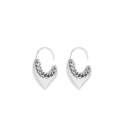 1 Pair Classic Style Heart Shape Plating Titanium Steel Earrings