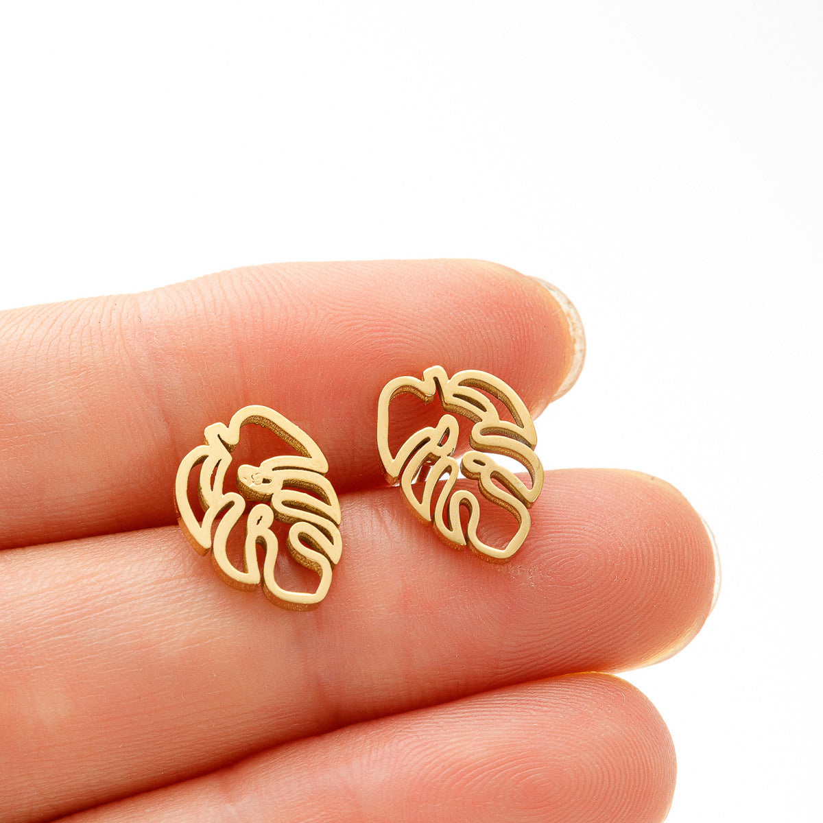 1 Pair Simple Style Flower Plating 304 Stainless Steel 18K Gold Plated Ear Studs