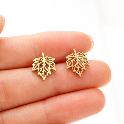 1 Pair Simple Style Flower Plating 304 Stainless Steel 18K Gold Plated Ear Studs