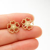 1 Pair Simple Style Flower Plating 304 Stainless Steel 18K Gold Plated Ear Studs