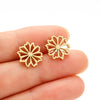 1 Pair Simple Style Flower Plating 304 Stainless Steel 18K Gold Plated Ear Studs